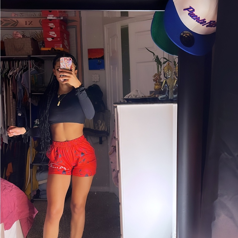 Red Trendy Women's Shorts